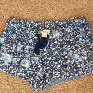 Floral Stretchy Jean Shorts
